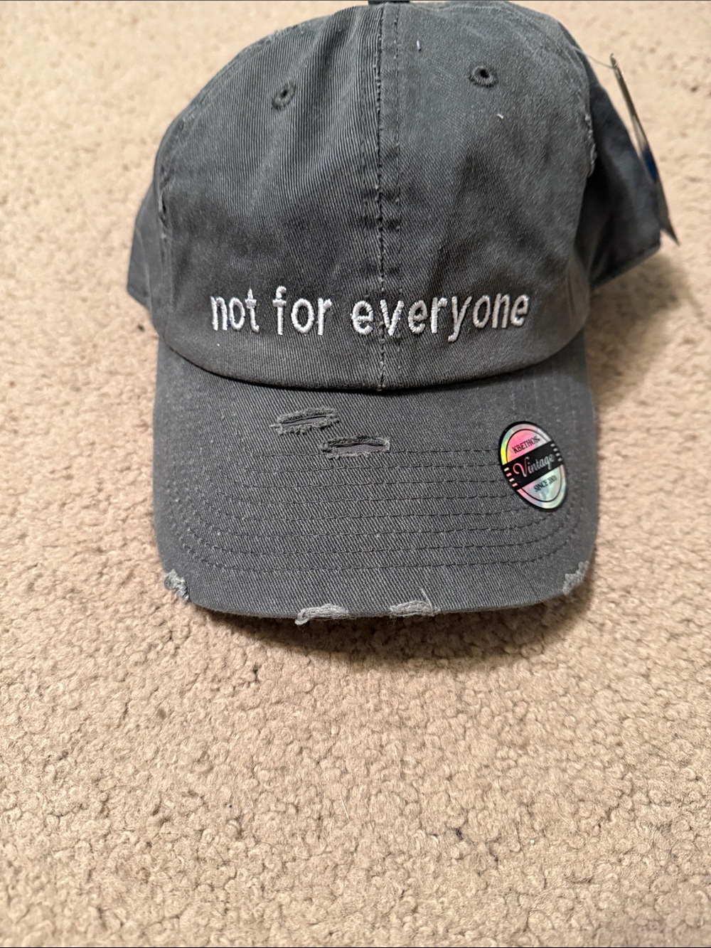 KBETHOS Not For Everyone Distressed Black Baseball Cap